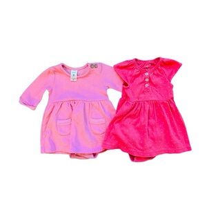 Carters baby girl one piece outfit bodysuit dress pink size 6 months